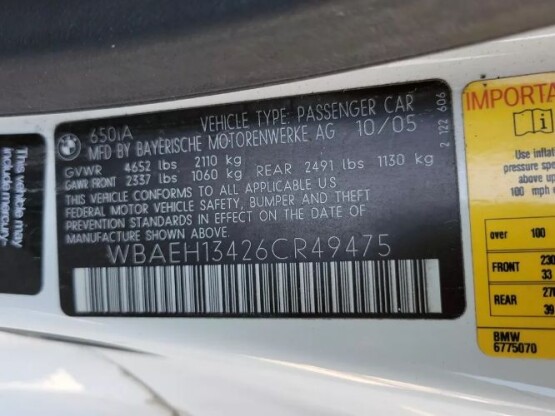 2006 BMW 650i