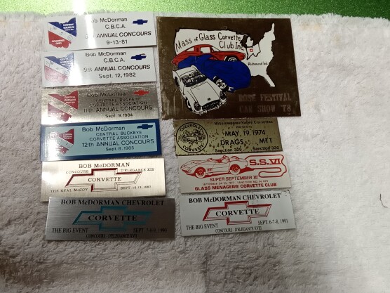 Accessories - Chevrolet: Vintage Corvette Jacket & Patches & Dash Plaq