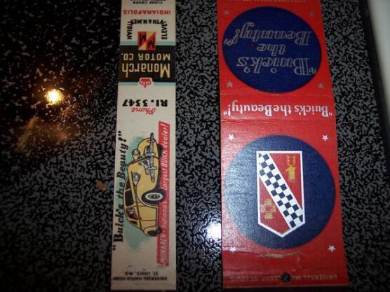 Accessories - Buick: 1920s Brass Grease Gap & Match book cover