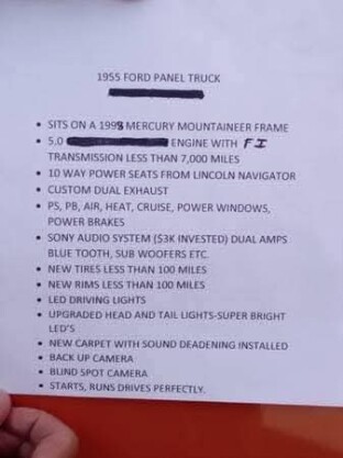 Accessories - Ford: 1955 Ford f100 Panel Delivery Truck