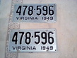 1949 License Plate